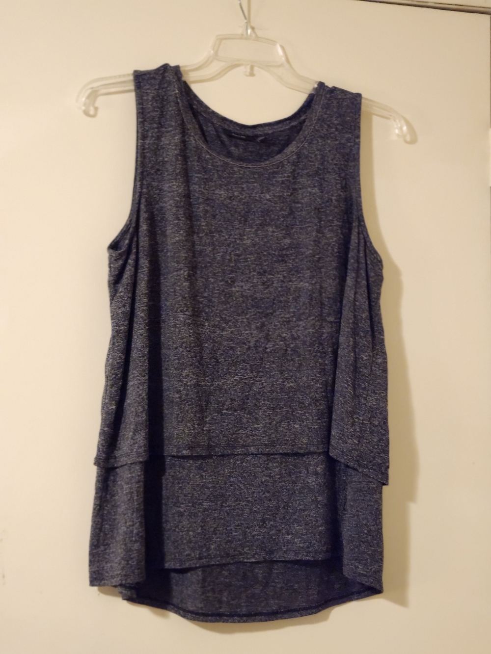 Apt. 9 Charcoal Heathered Knit Athleisure Sleeveless Layered Sleeveless Tunic XL